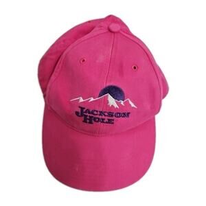 JACKSON HOLE WYOMING Pink BASEBALL HAT Ski Snowboard Hike Outdoor Gym Cap Youth